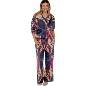 Floral Ashley Shimmering Safari Set Women’s Size XL NWT Long Sleeves Long Pants